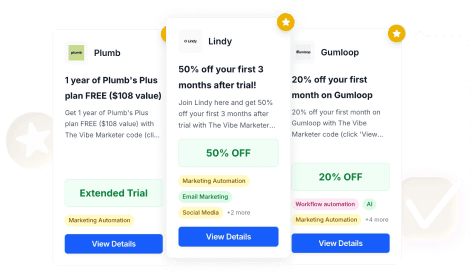 Partner discounts from Plumb, Lindy, and Gumloop